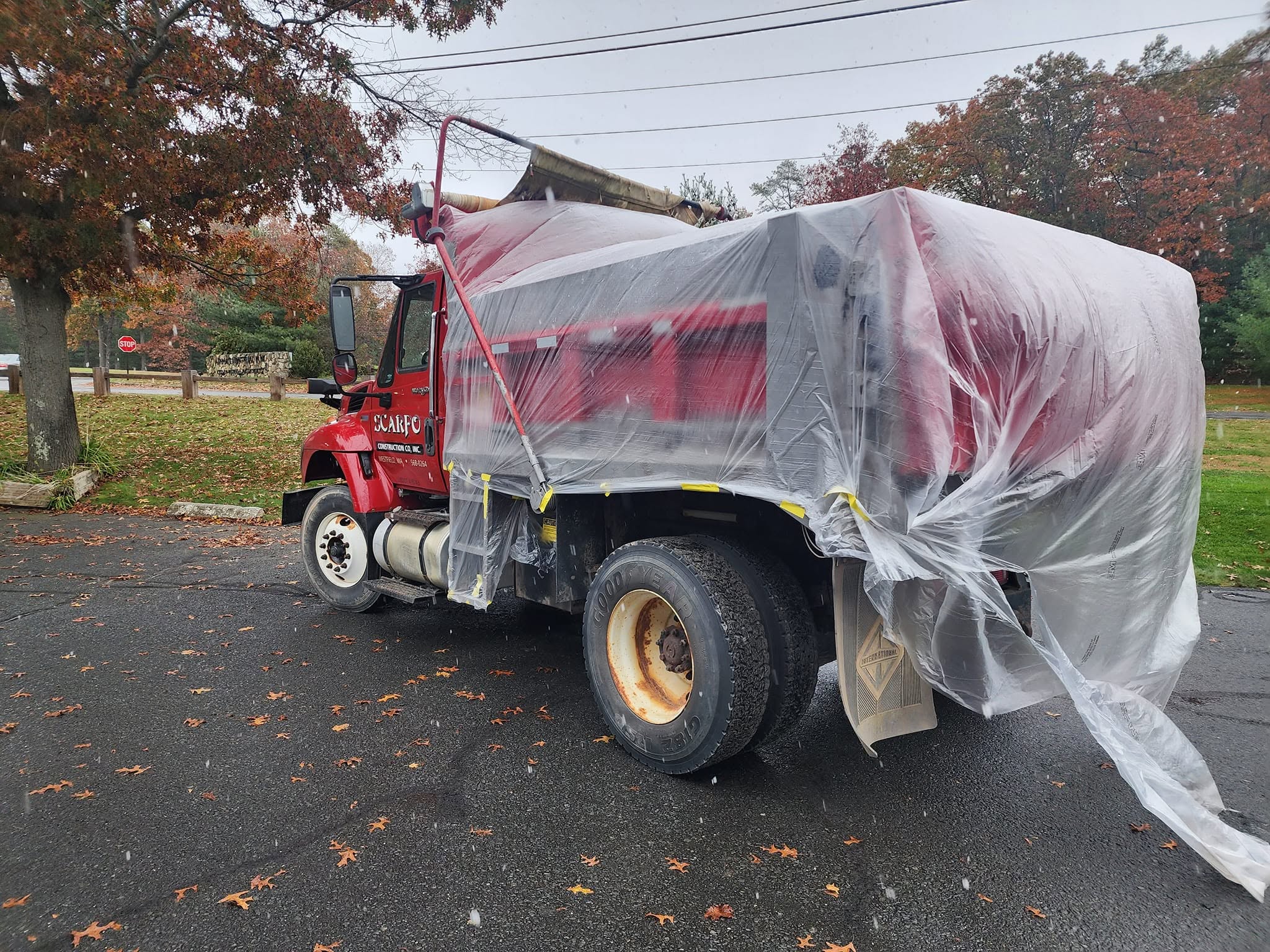 Commercial dump truck prepped for paint at Cloot's Auto Body — Westfield, MA